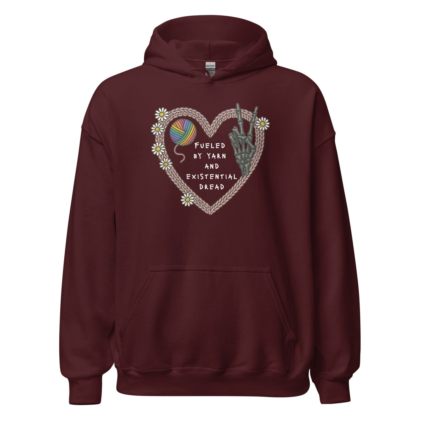 Existential Yarn Hoodie Maroon / S
