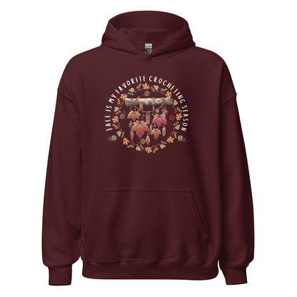 Fall is my Crocheting Season Hoodie Maroon / S