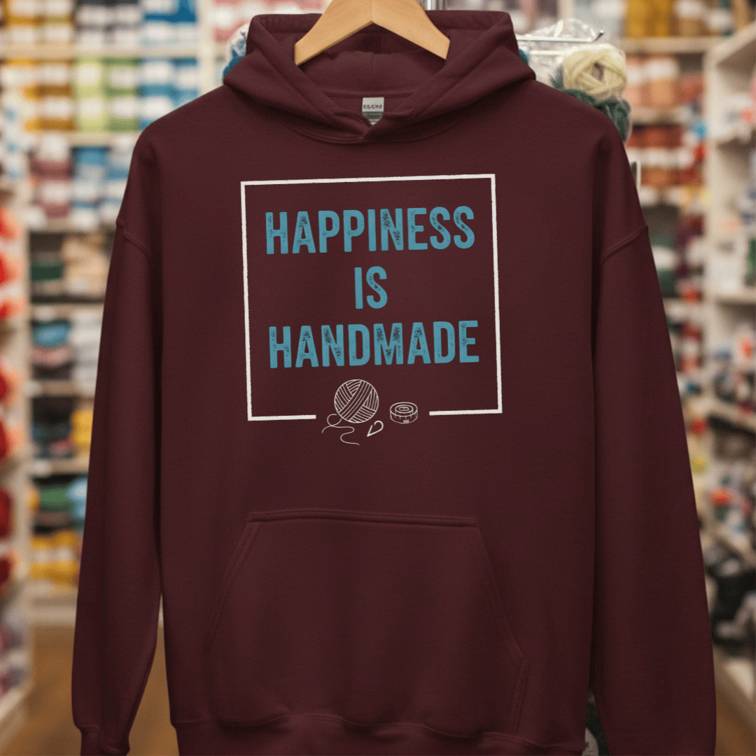 Happiness Is Handmade Hoodie Maroon / S