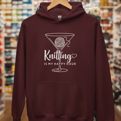 Happy Hour Knitting Hoodie Maroon / S