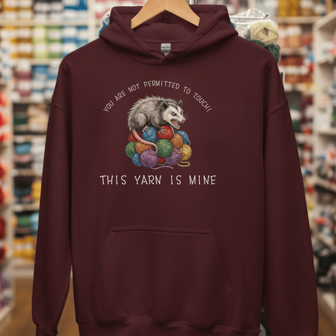 Hissing Yarn Possum Hoodie Maroon / S