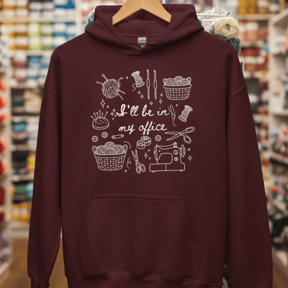 I'll Be In My Office Hoodie Maroon / S