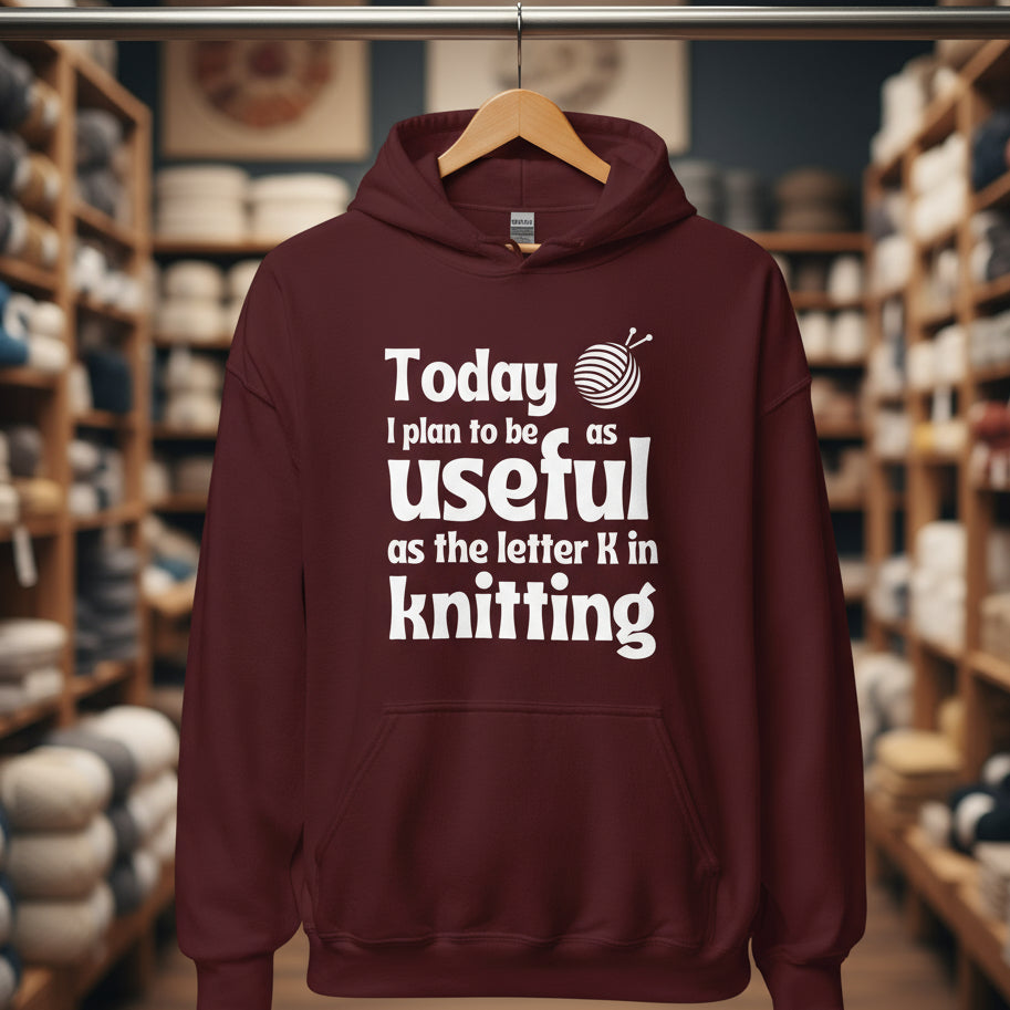 K in Knitting Hoodie Maroon / S
