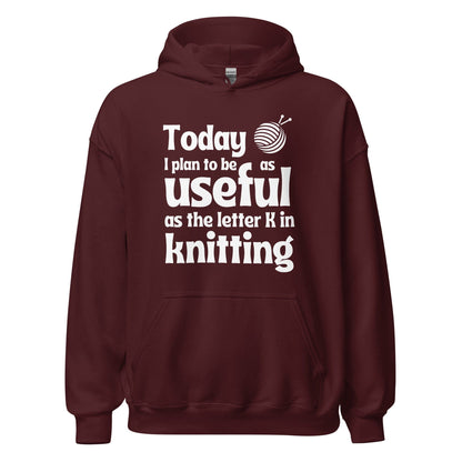 K in Knitting Hoodie Maroon / S