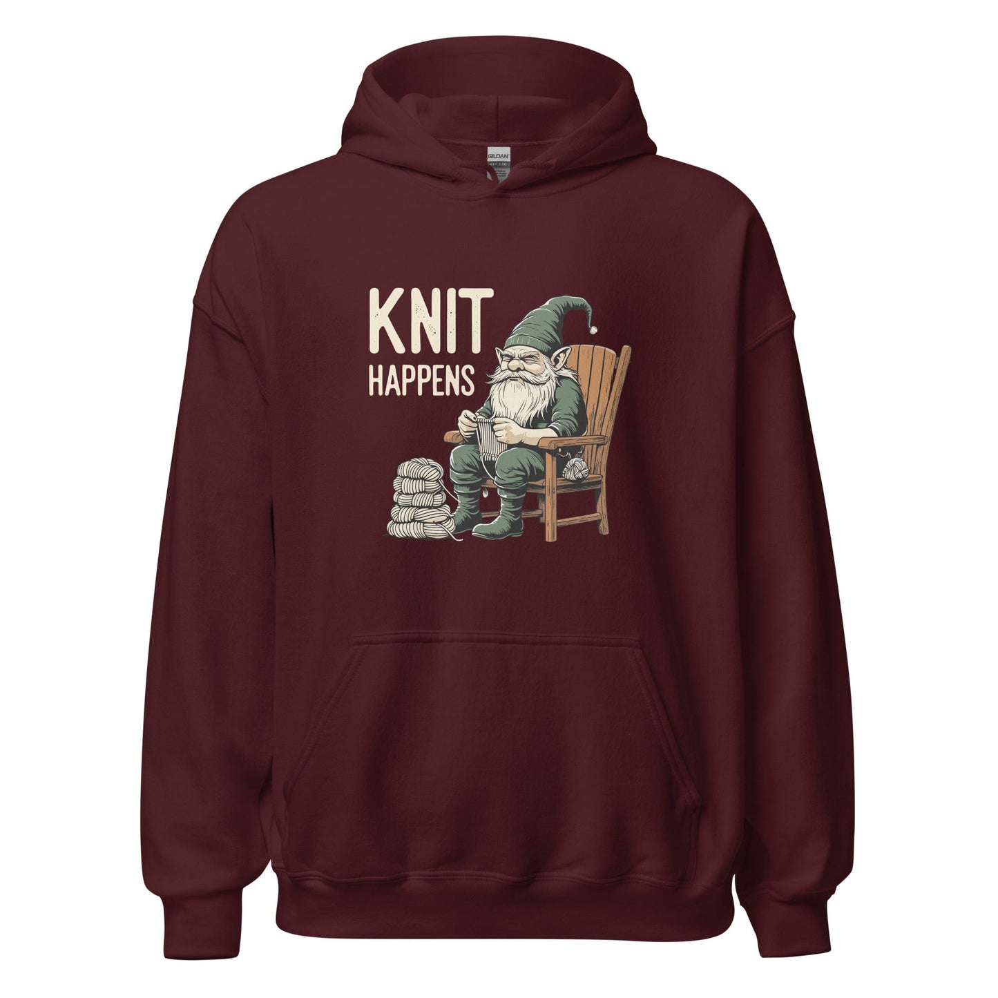 Knit Happens Hoodie Maroon / S