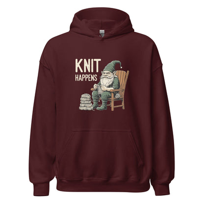 Knit Happens Hoodie Maroon / S