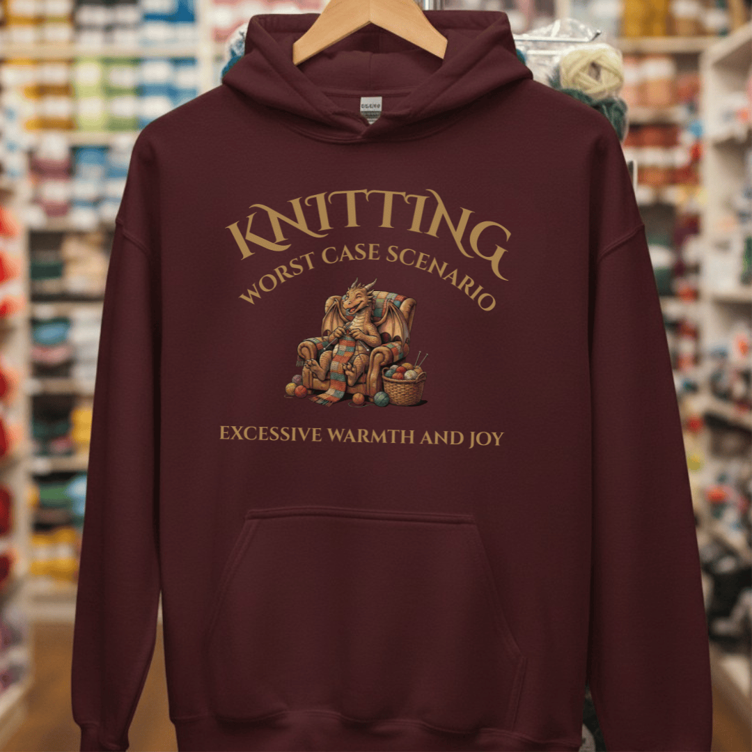 Knitting Scenario Hoodie Maroon / S