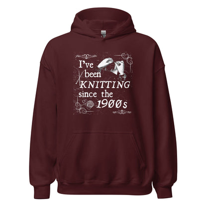Knitting Since the 1900s Hoodie Maroon / S