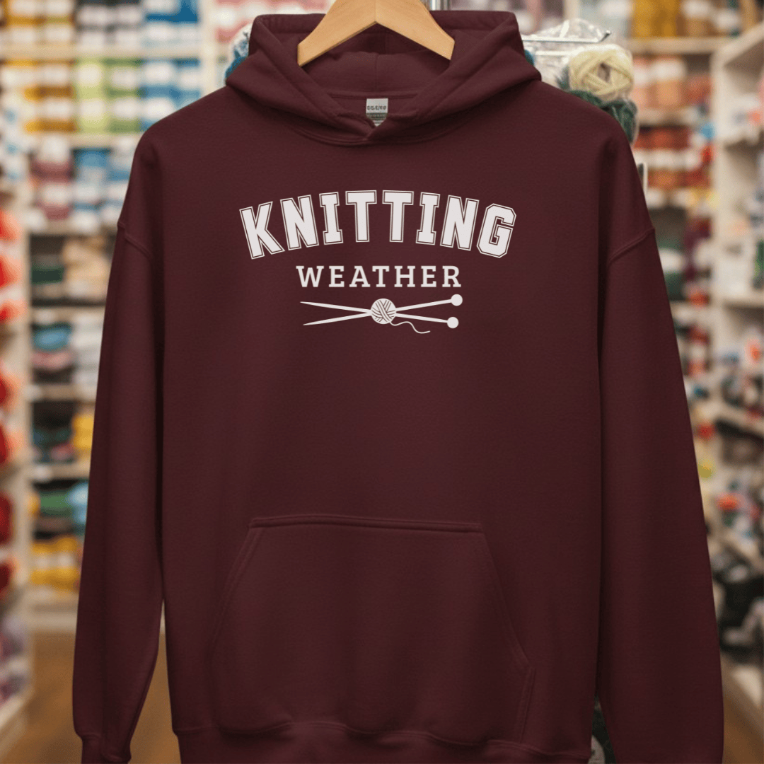Knitting Weather Hoodie Maroon / S