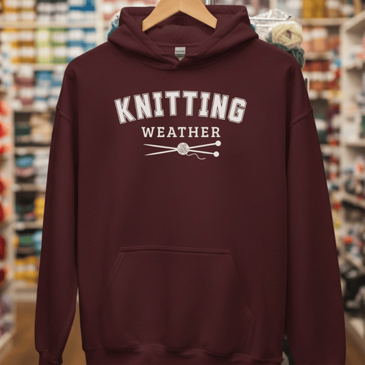 Knitting Weather Hoodie Maroon / S