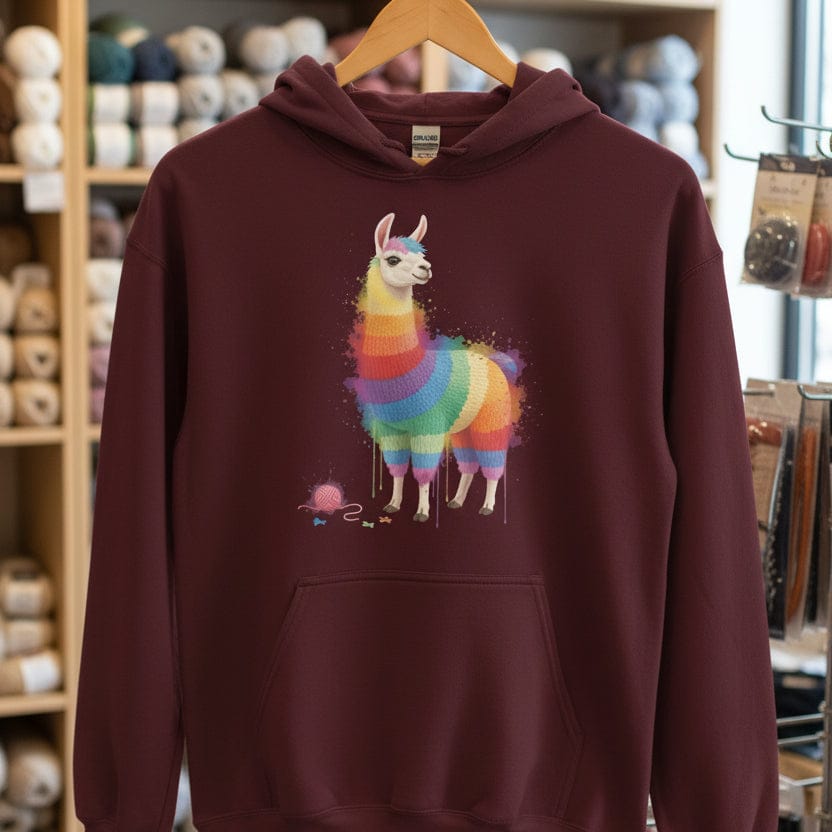 Llama Dye Splash Hoodie Maroon / S