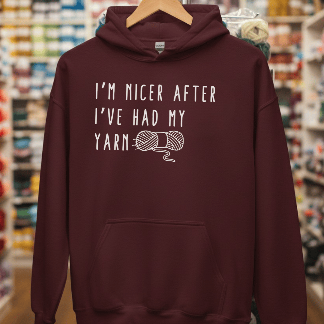Nicer After Yarn Hoodie Maroon / S