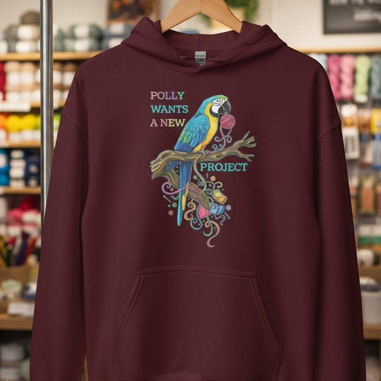 Polly Wants A New Project Hoodie Maroon / S