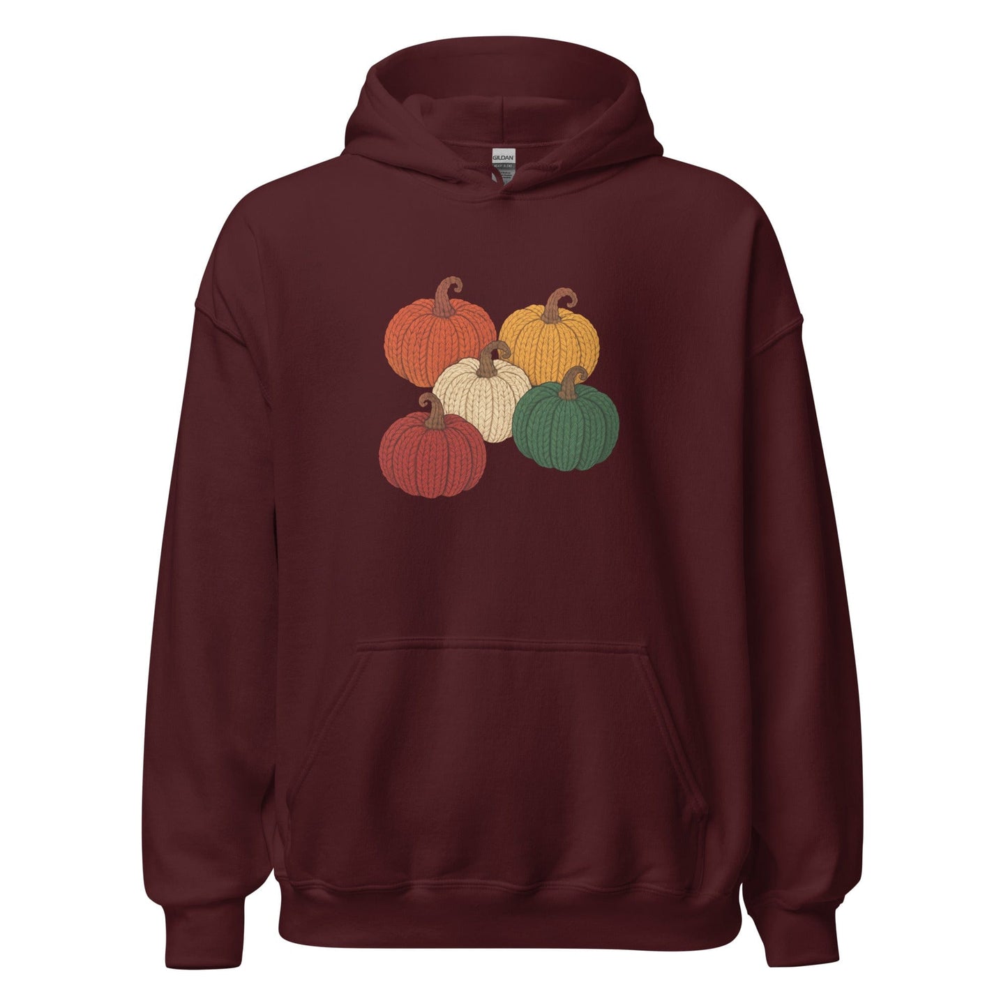 Pumpkins Hoodie Maroon / S