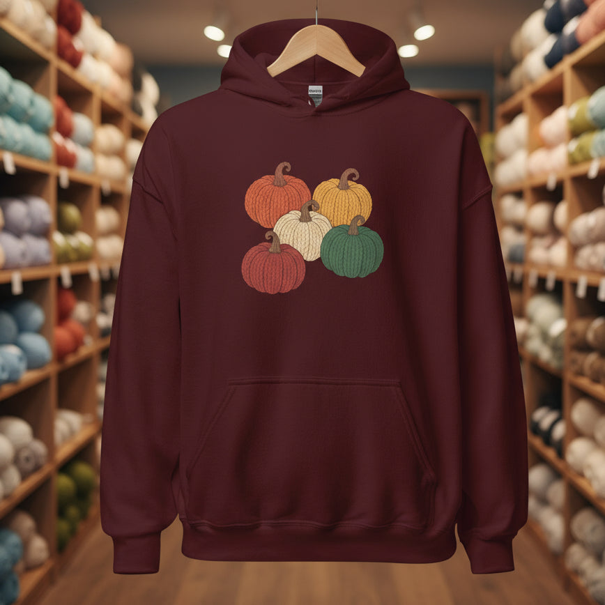 Pumpkins Hoodie Maroon / S
