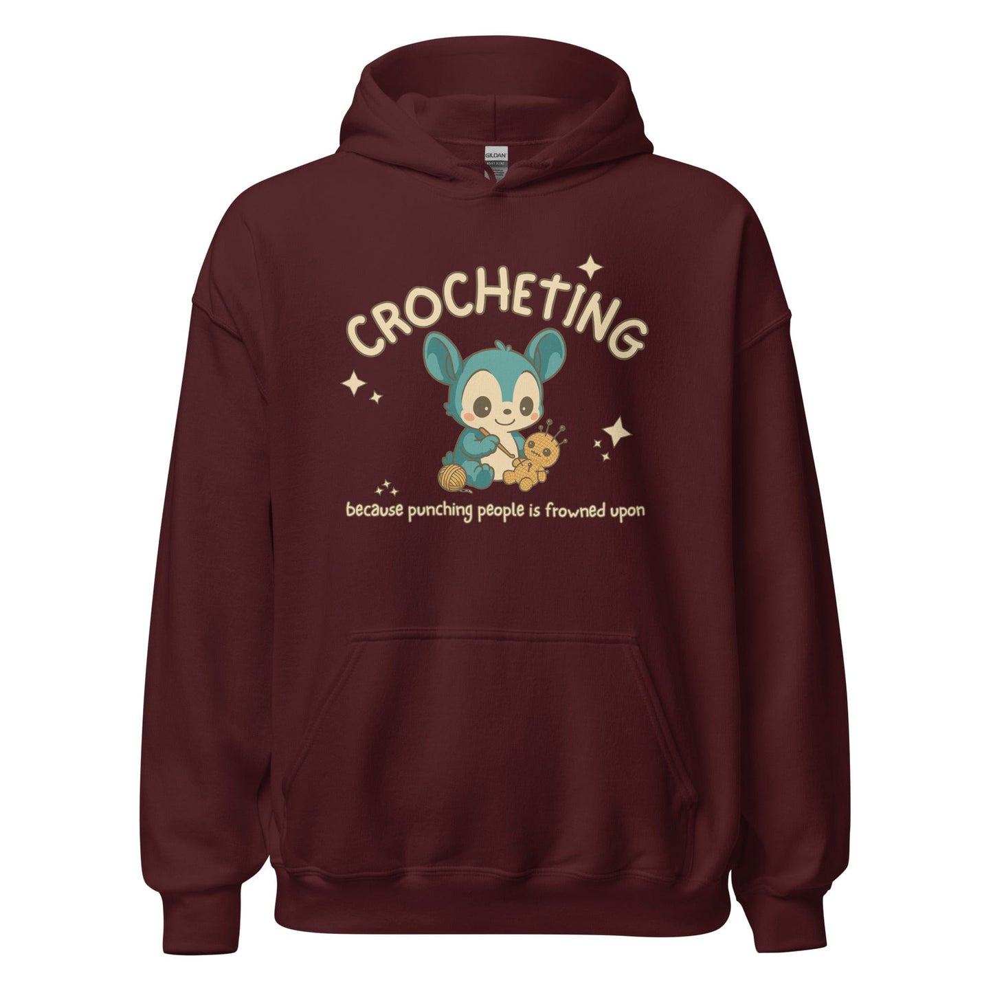 Punching People Is Frowned Upon Hoodie Maroon / S