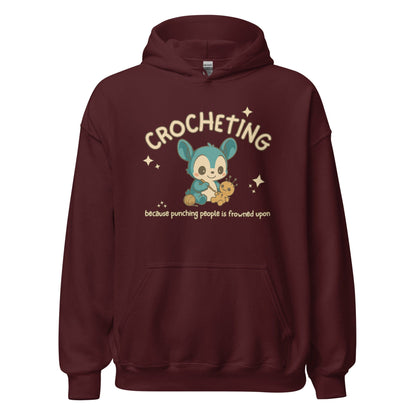 Punching People Is Frowned Upon Hoodie Maroon / S