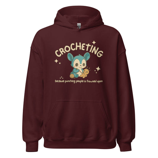 Punching People Is Frowned Upon Hoodie Maroon / S