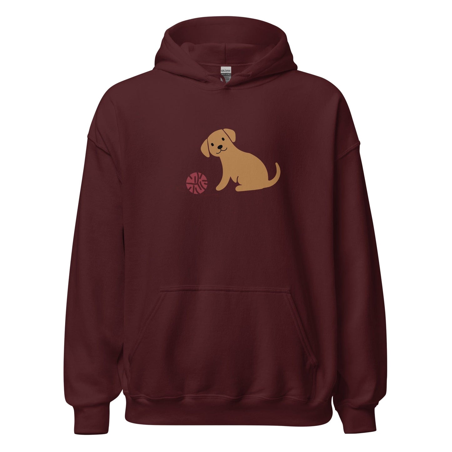 Puppy & Yarn Hoodie Maroon / S