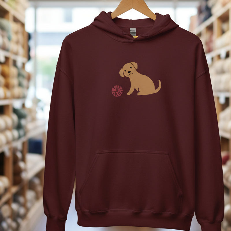 Puppy & Yarn Hoodie Maroon / S