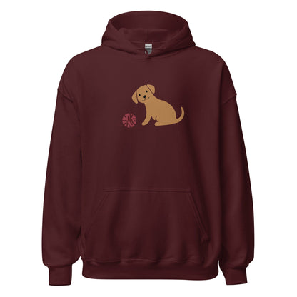 Puppy & Yarn Hoodie Maroon / S