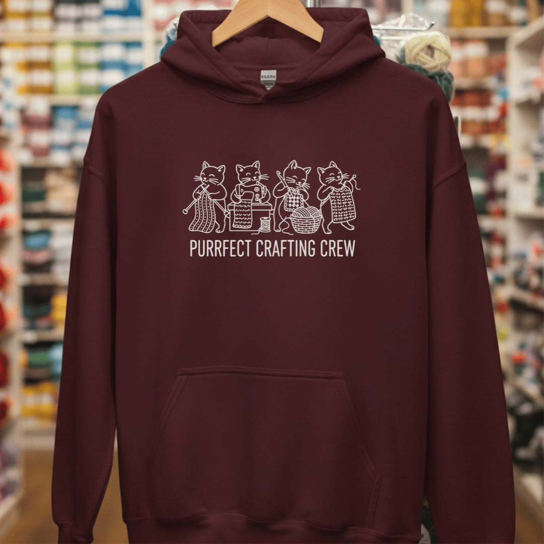 Purrfect Hoodie Maroon / S