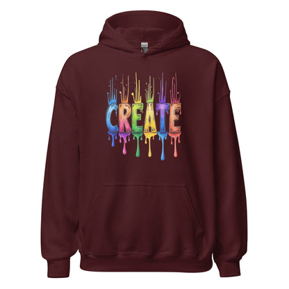 Rainbow Create Hoodie Maroon / S