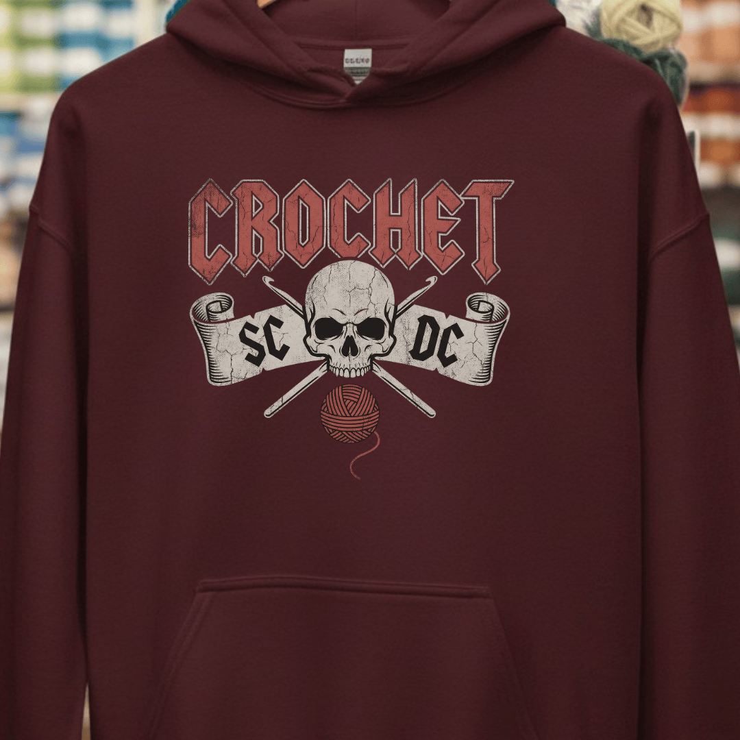 SC / DC Crochet Rock Hoodie Maroon / S
