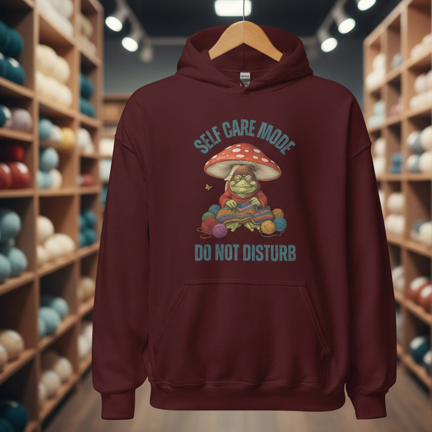 Self Care Mode Hoodie Maroon / S