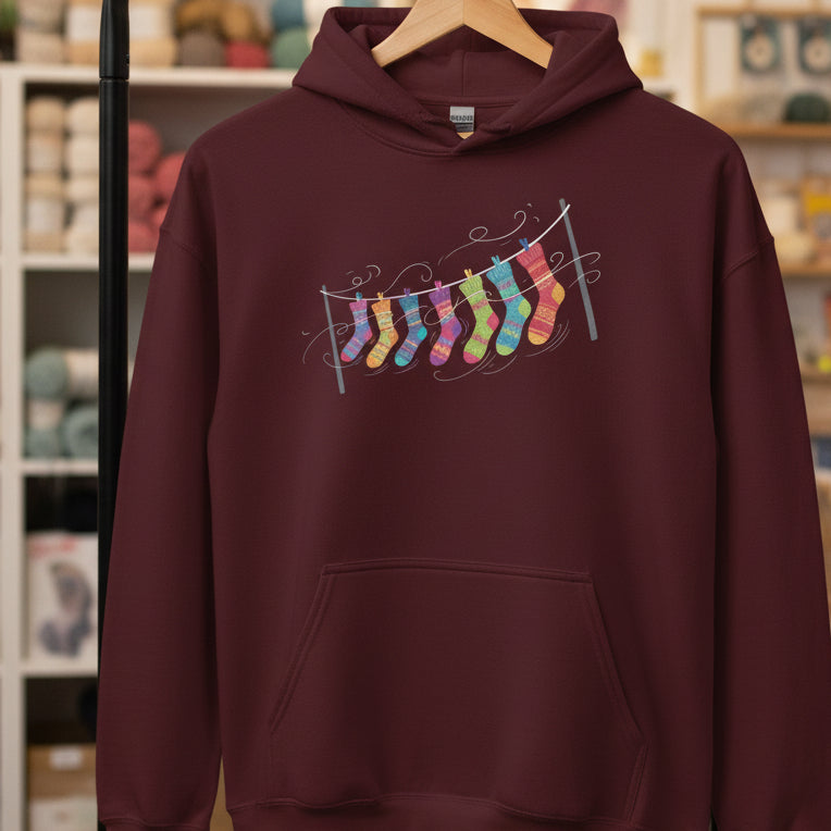 Sock Line Hoodie Maroon / S