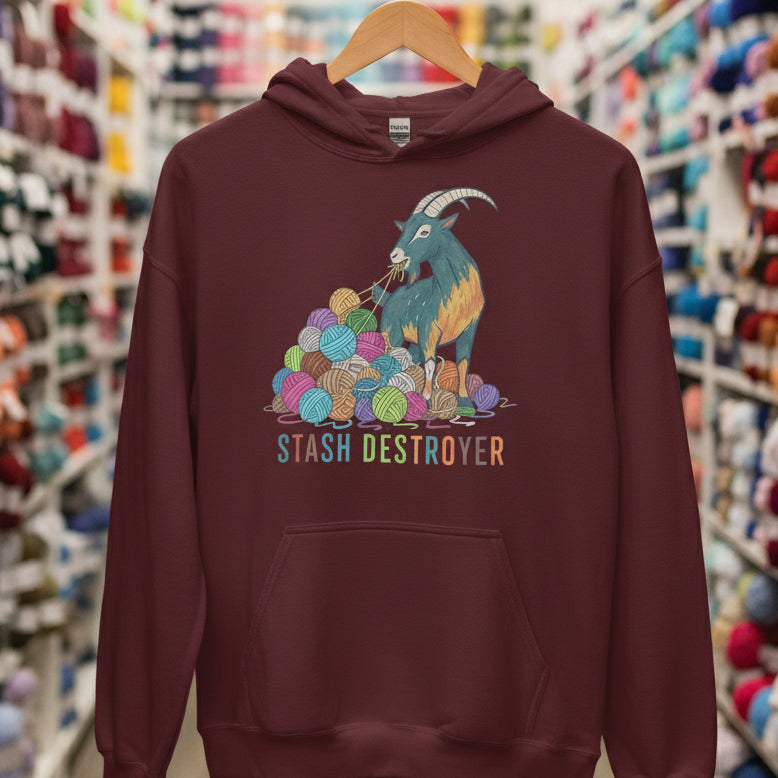 Stash Destroyer Hoodie Maroon / S