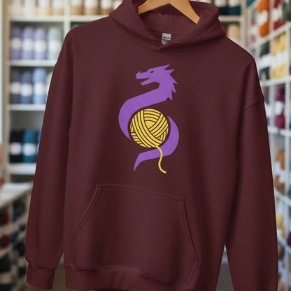 Styalised Dragon Hoodie Maroon / S