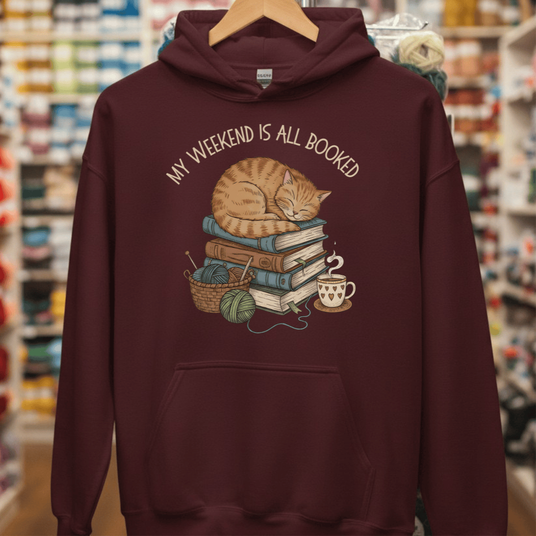 Weekend Booked Hoodie Maroon / S