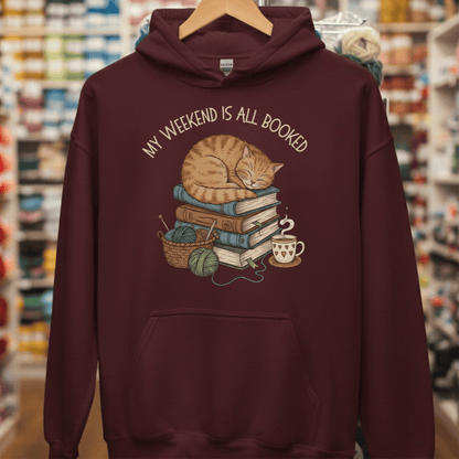 Weekend Booked Hoodie Maroon / S