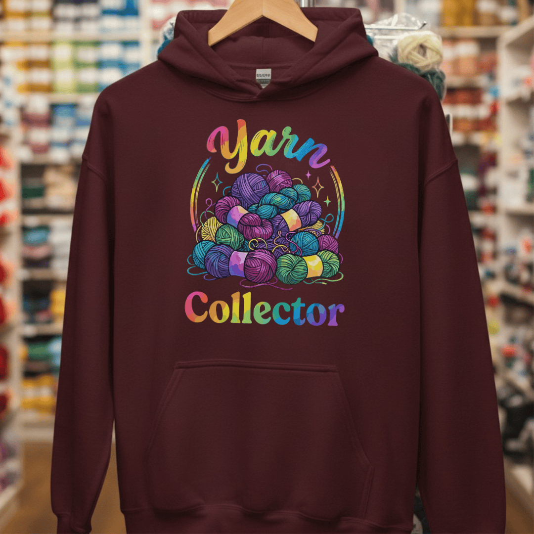 Yarn Collector - Rainbow Hoodie Maroon / S