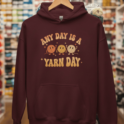 Yarn Day Hoodie Maroon / S