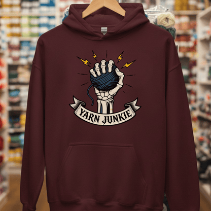 Yarn Junkie Hoodie Maroon / S