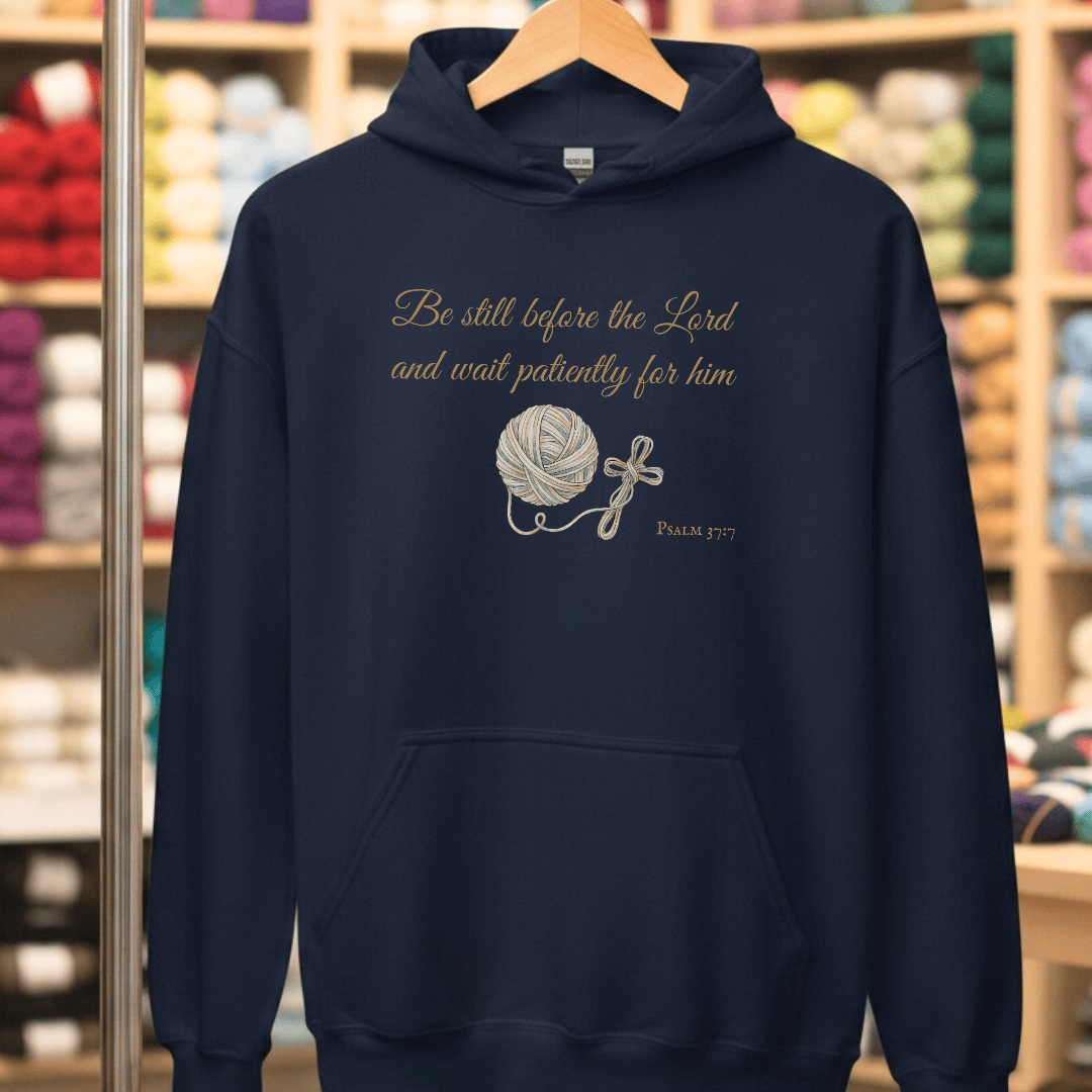 Be Still Psalm 37:7 Hoodie Navy / S