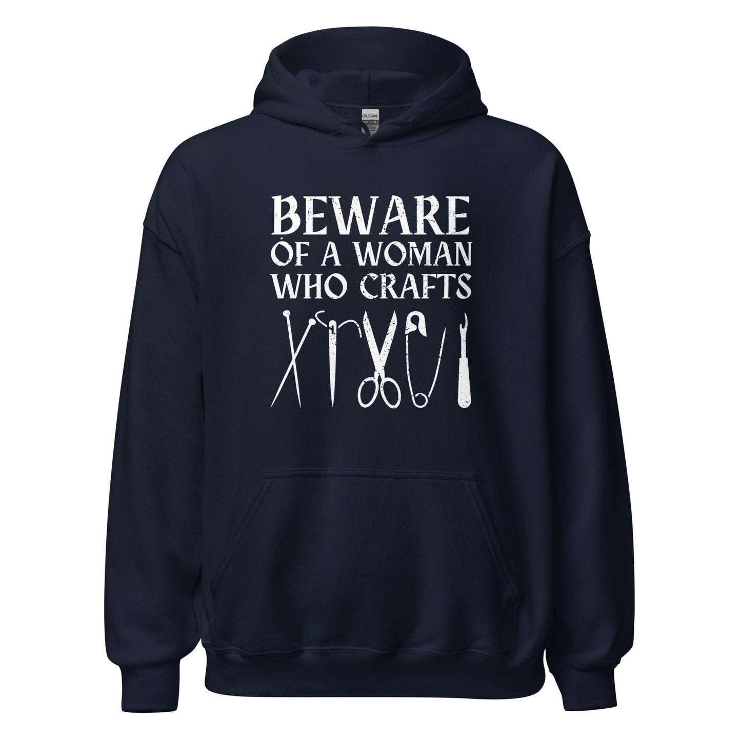 Beware of a woman who Crafts Hoodie Navy / S