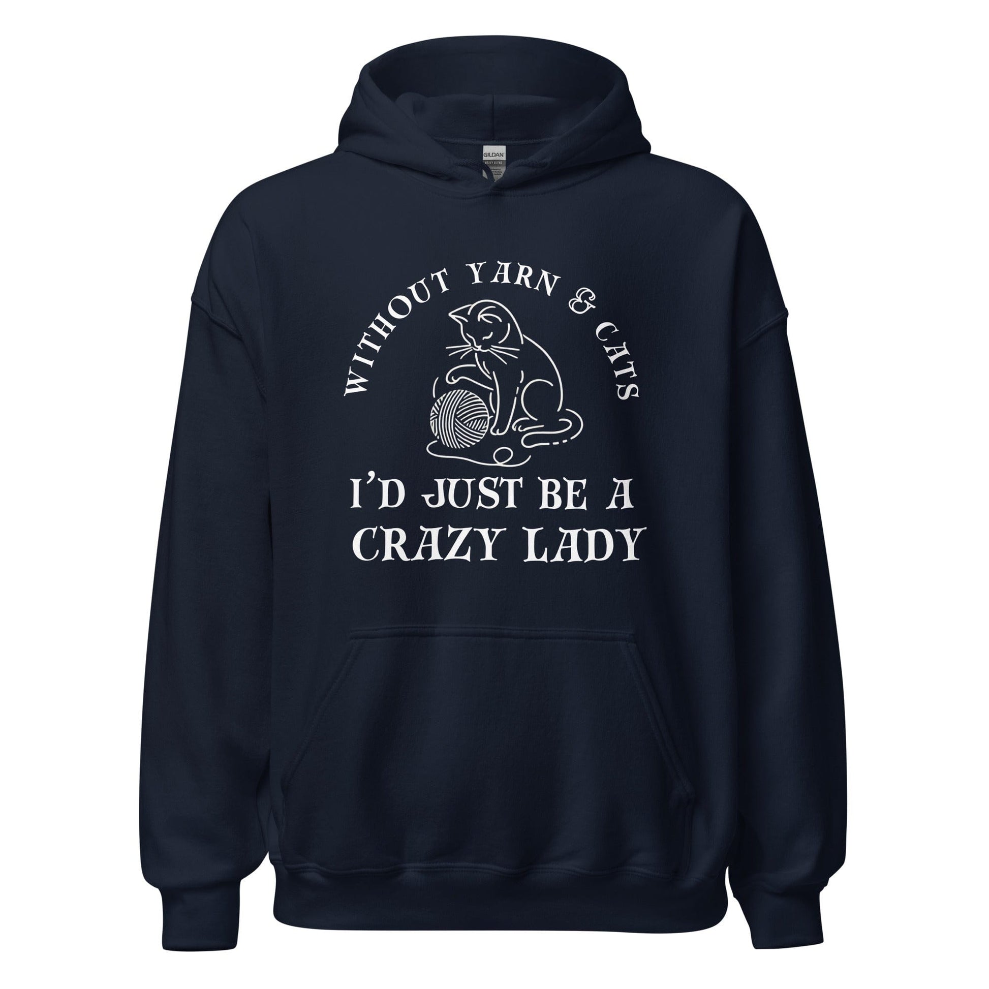 Cats & Yarn Hoodie Navy / S