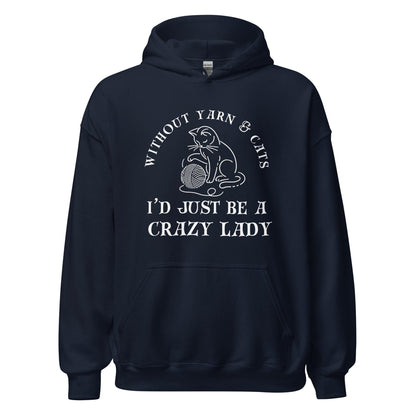 Cats & Yarn Hoodie Navy / S