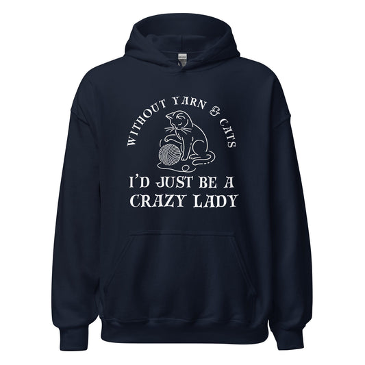 Cats & Yarn Hoodie Navy / S