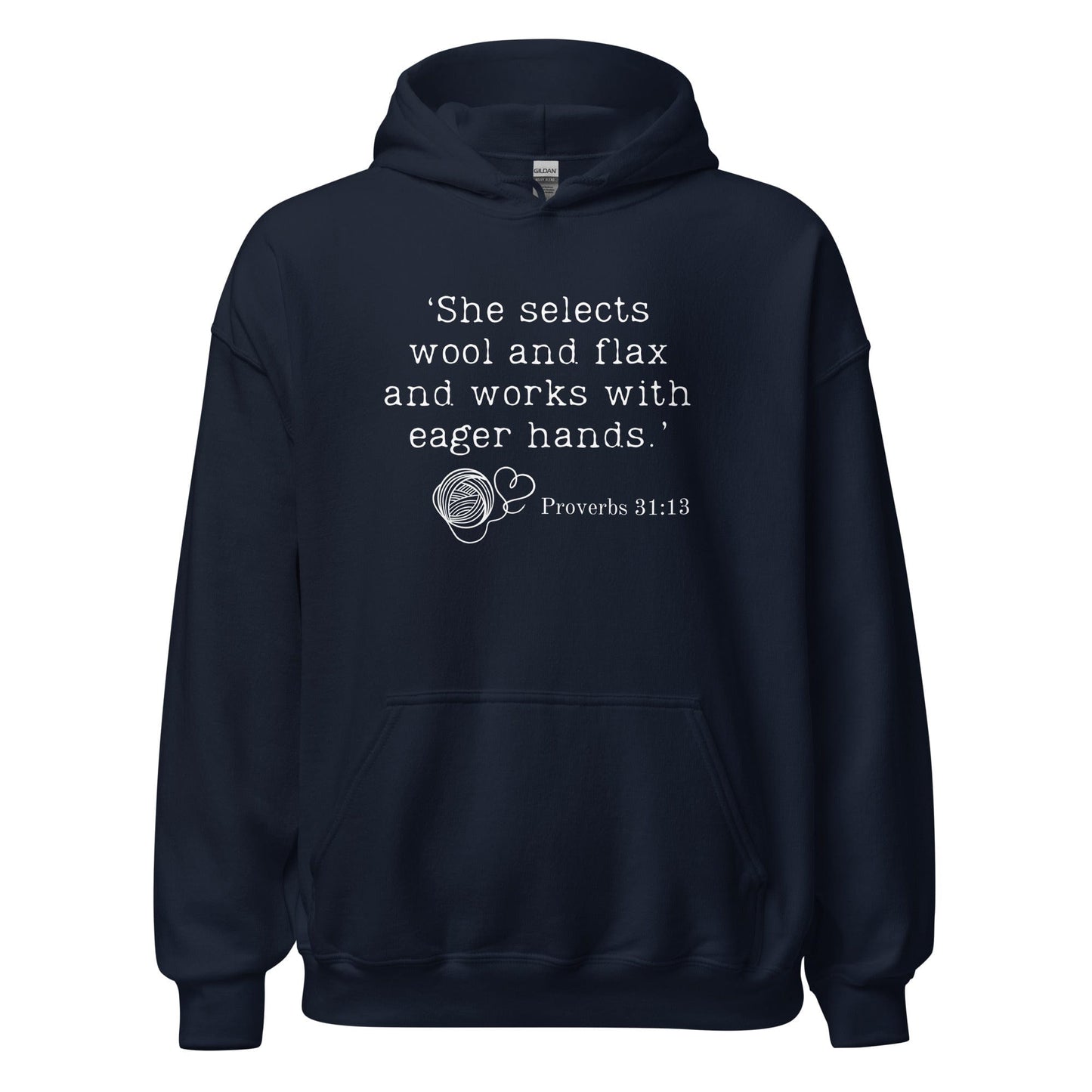 Christian Proverb Hoodie Navy / S