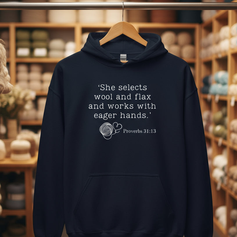 Christian Proverb Hoodie Navy / S
