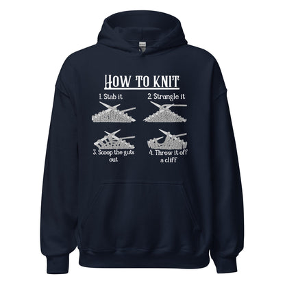 How to Knit Hoodie Navy / S