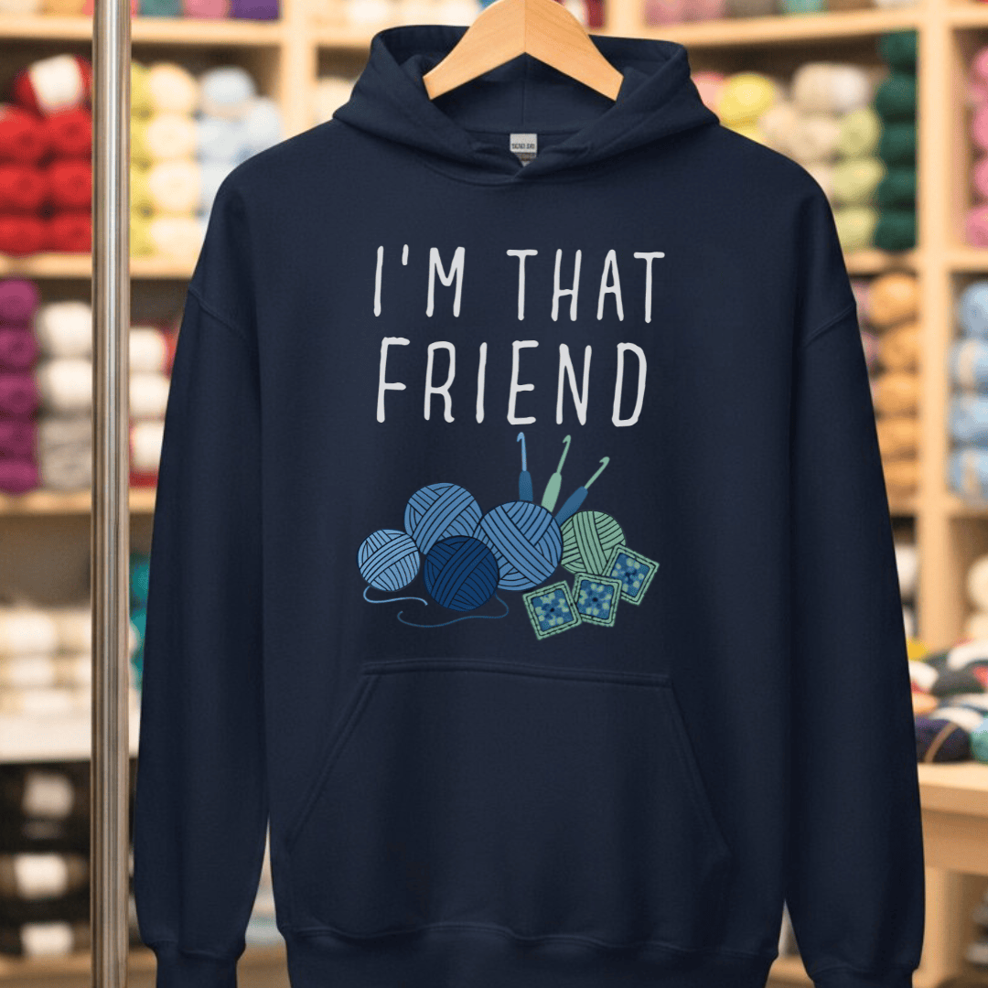 I'm That Crochet Friend Hoodie Navy / S