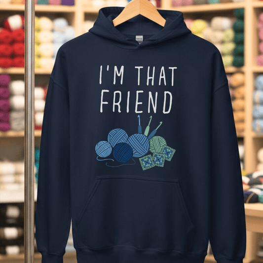I'm That Crochet Friend Hoodie Navy / S