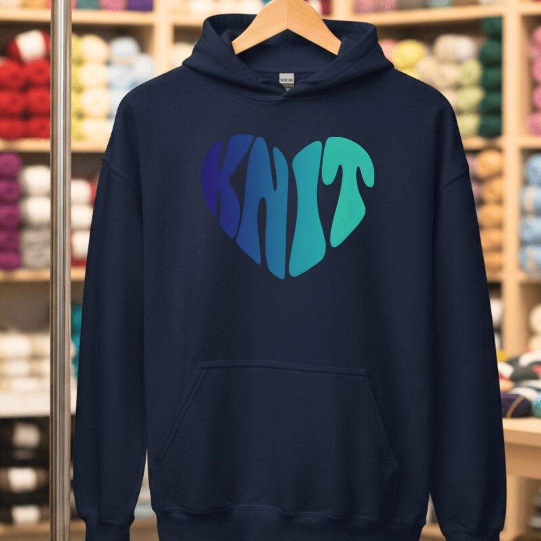 Knit Heart Blues Hoodie Navy / S