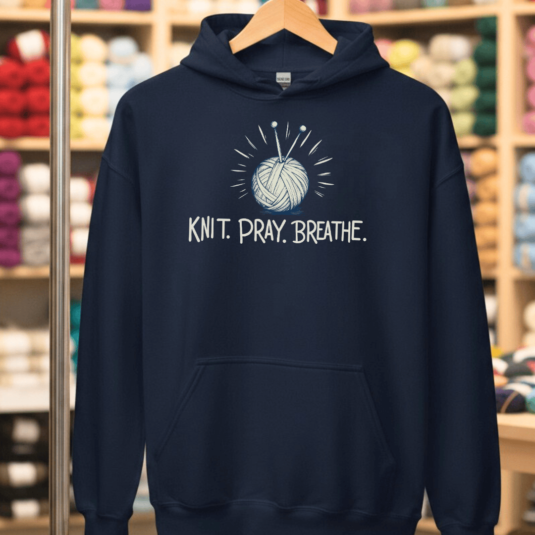 Knit Pray Breathe Hoodie Navy / S