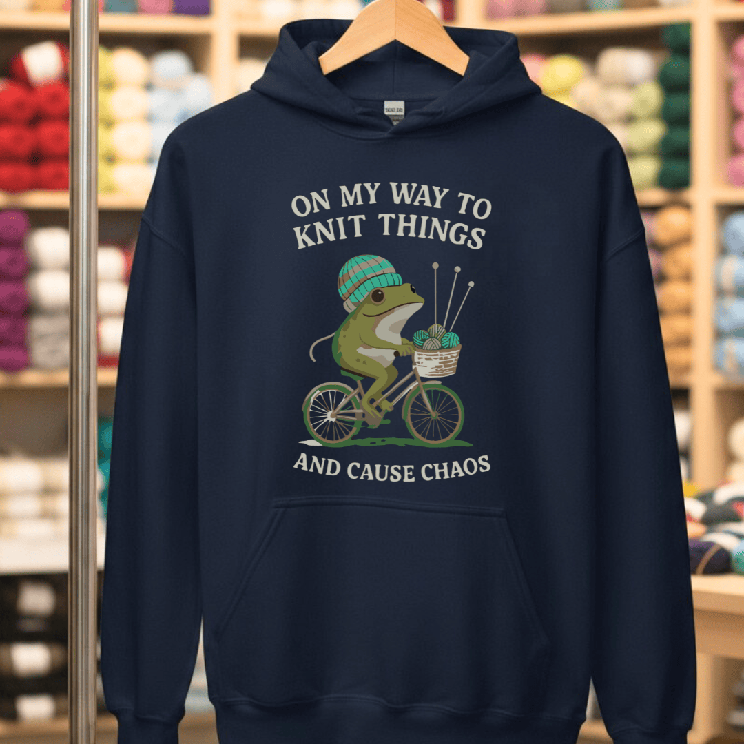 Knitting & Chaos Hoodie Navy / S